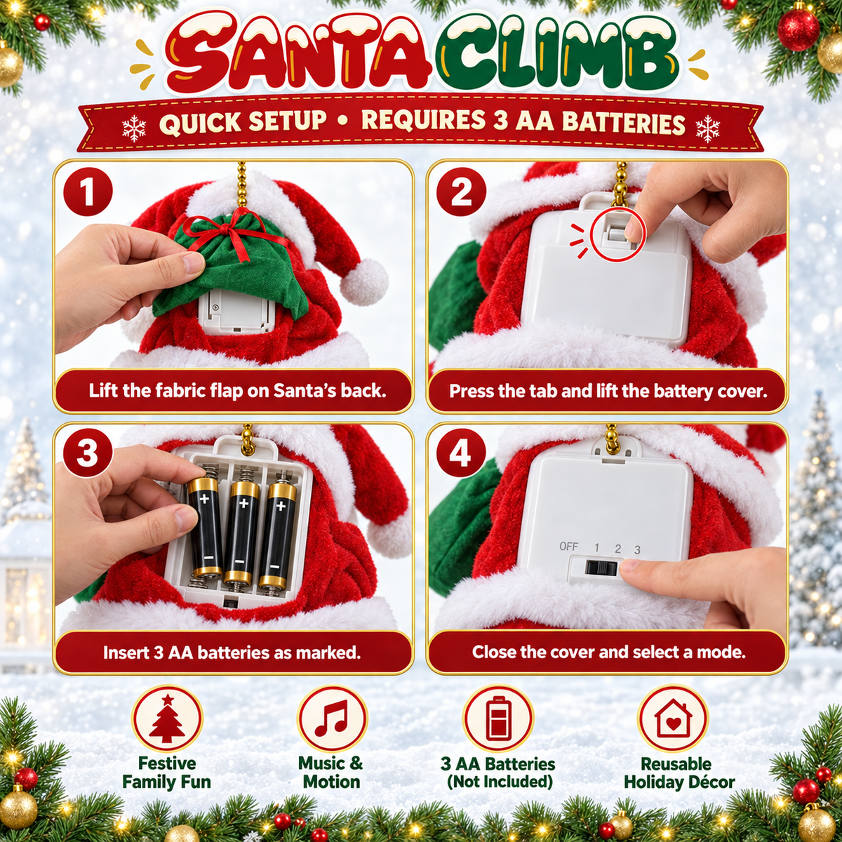SantaClimb™ Santa Climbing Decoration